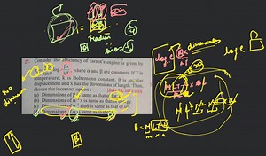 Consider the efficiency of carnot's engine is given by η=sinθαβ... | Filo