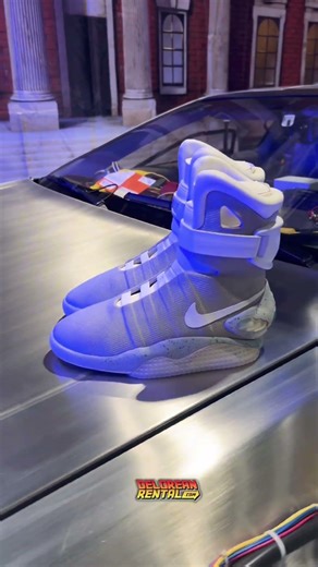 REAL Nike Air Mag Shoes on a Delorean Time Machine! #backtothefuture #80s #shorts