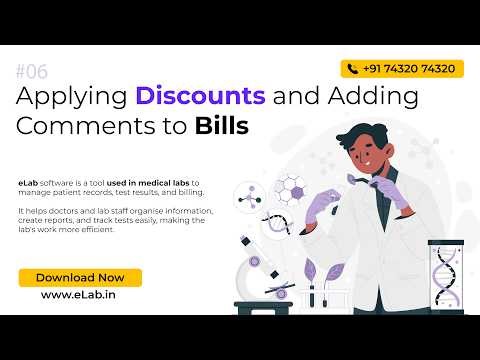 How to Apply a Discount and Add Remarks in eLab Software