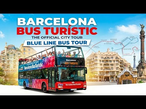 Barcelona Bus Turístic Blue Line 🚌 Full Tour & Sightseeing 4K | Spain Travel