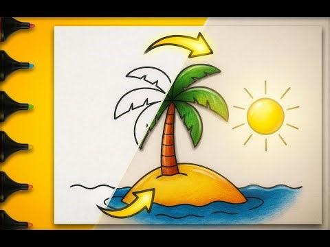 How To Draw An Island Step By Step