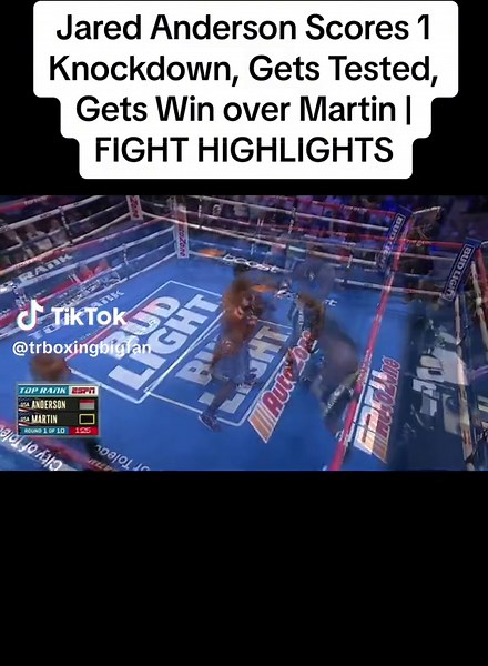 Jared Anderson Scores 1 Knockdown, Gets Tested, Gets Win over Martin | FIGHT HIGHLIGHTS. #boxing #gym #foryou #trboxing