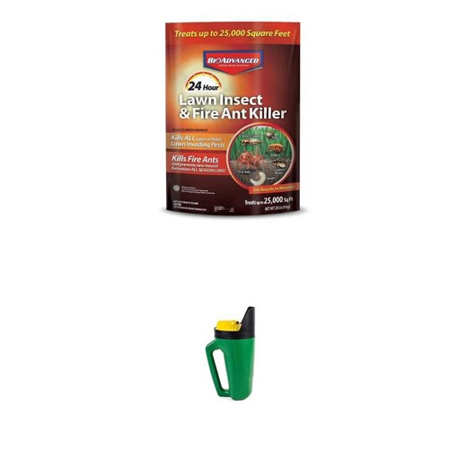 Hand Spreader for Fertilizer, Seed, Ice Melt and 20 lbs Granules 24-Hour Lawn Insect Killer Combo - The Home Depot