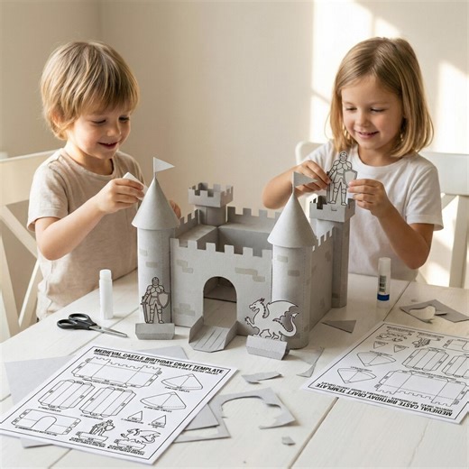 Printable Medieval Castle Craft Template | Kids Birthday Activity (PDF Download) - Etsy UK