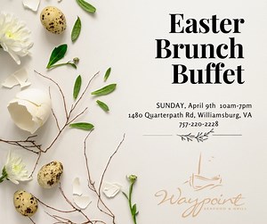 🌷Spring has sprung, and so has our Easter Brunch Buffet at Waypoint Seafood and Grill! Join us for a blooming good time filled with tasty treats and festive drinks. #SpringHasSprung #EasterBrunch #WaypointSeafoodAndGrill #BloomingGoodTime | Waypoint Seafood & Grill Williamsburg