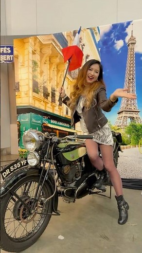 Motorcycle girl in tights and leather! Sexy legs pantyhose nylons stockings model