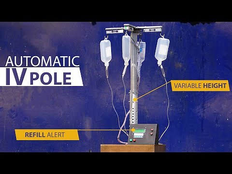 Auto Height Adjustable IV Pole with IV Bag Refill Notification For Hospitals | Biomedical