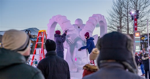 Artists compete for the International Snow Sculpture Championship; winners announced