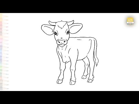 Calf drawing easy | Art tutorial | How to draw A Cow calf step by step easily | #artjanag
