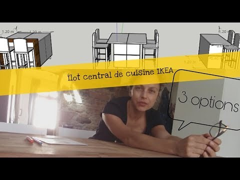 DIY 3 central kitchen island models made with Ikea modules + optional 3D models