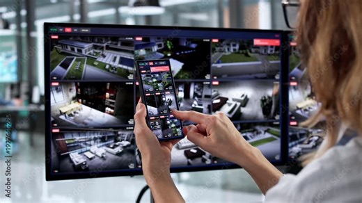 Smartphone CCTV App With Surveillance Camera Monitoring