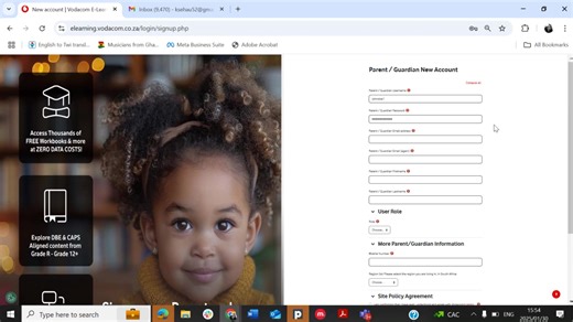 Here are the full steps on how to create an account on Vodacom e-Learning website | KZNDOE