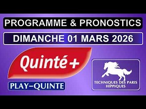 PROGRAMME ET PRONOSTIC QUINTÉ+ DU DIMANCHE 01 MAR 2026 | HAIES | R1C3 | AUTEUIL #programme_quinté