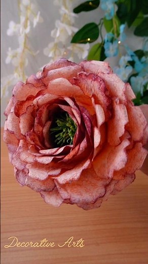 How to Make Aesthetic Rose With Tissue Paper/DIY Flower Making Ideas with Napkin/Short/Viral