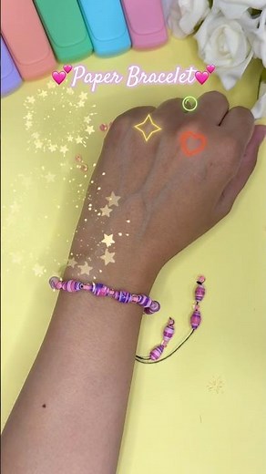 DIY Cute Paper bracelet | how to make bracelet with paper beads #papercraft #craft #jewellery #gift