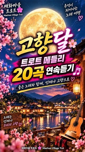 고향달 🌕 신나는 고향길 트로트｜인기곡 20곡 연속듣기 #Shorts