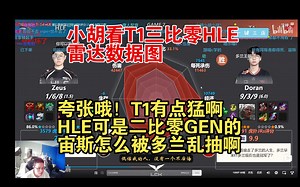 dys小胡看T1三比零HLE晋级MSI雷达数据图，有点夸张了，宙斯怎么被多兰乱抽啊