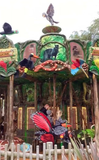 Beautiful CAROUSEL RIDE at Drusillas Park, every seat is an ANIMAL