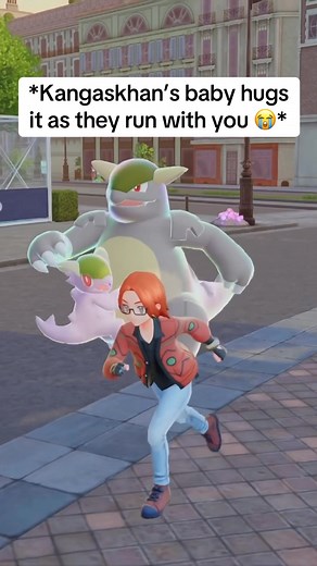 Some of the small things in this game are the CUTEST!! Kangaskhan’s baby hugs her while she runs with you!! 😭😭 #pokemon #PokemonLegendsZA #gaming #memes | Redthewolf