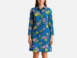 1960s Floral Patio Dress: NOS Mod Print, Navy Blue - M/L - Etsy