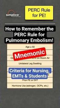 🔥 How to Remember the PERC Rule for Pulmonary Embolism! [Mnemonic] #nursing #emt