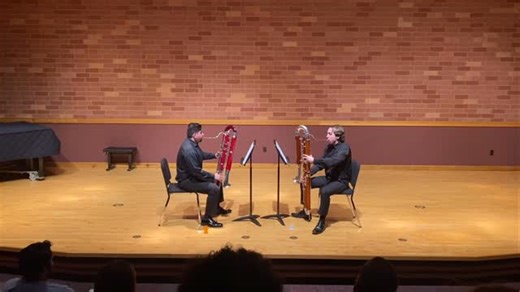 Jake Alvaro Jauregui Garcia on Instagram: "Sonatina d’Amore for Two Contrabassoons: Movement II. Allegro, merrily rollicking by Daniel Dorff Me and my friend @calebbrogren played a contrabassoon duet during a convocation a couple of weeks ago at The University of Oklahoma!! Special thanks to our friend Damien Shelton for recording our performance!! • • • • • #contrabassoon #doublereeds #lowreeds #bassoon #musician"