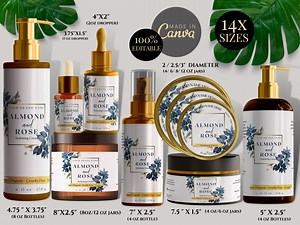 Floral Cosmetic Label Template: DIY Body Product Labels (CANVA) - Etsy