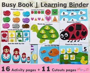 Toddler Learning Binder, Busy Book, Toddler Learning Folder, Quiet Book