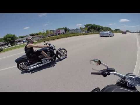 Pair of Vrod muscles with Vance and Hines exhaust