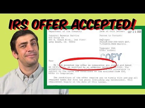 Example IRS Offer in Compromise Case that got accepted 2022