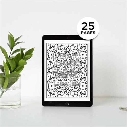 25 Self-Love Gratitude Coloring Pages | Inspirational Motivational Quotes | Print ready format