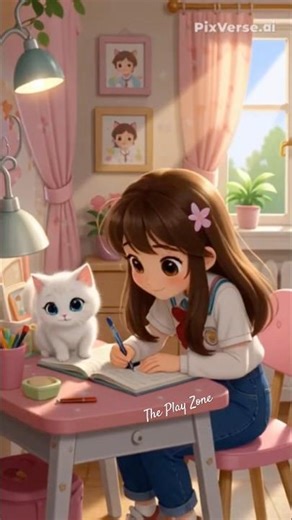 Cute kitty vs homework 🐱📚 #pets #cute #shortsfeed