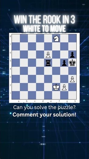 Win The ROOK in 3 - Tactics Chess Puzzle #chesspuzzles #chesspuzzlechallenge #chesstactics