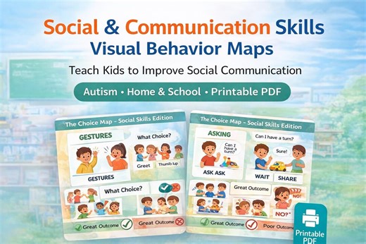 Social & Communication Skills Visuals | Behavior Mapping Cards for Kids (PDF Download) - Etsy