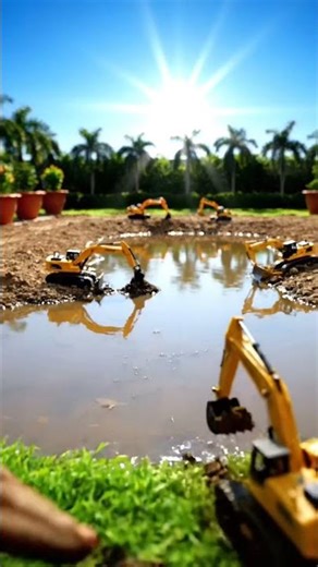 Mini Excavator Mud Play! 🚧 Tiny Diggers at Work