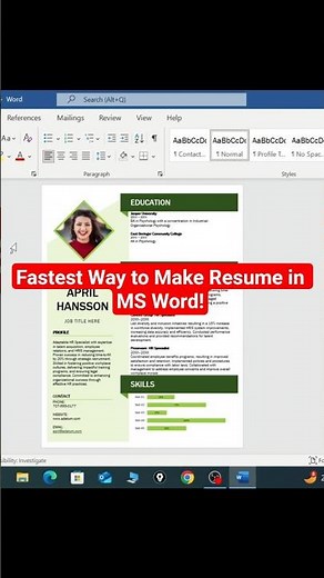 Fastest Way to Make Resume in MS Word! ⚡
