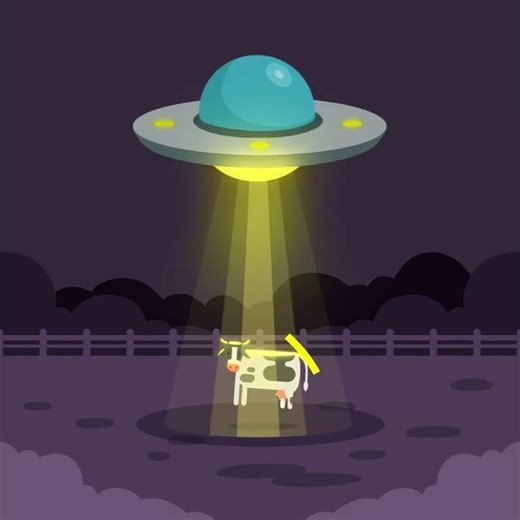 Cow being abducted - After Effects