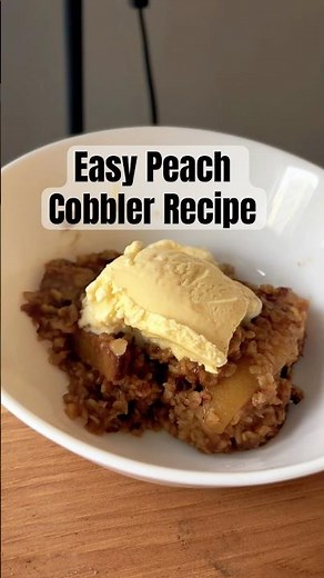 Healthy Air Fryer PEACH COBBLER recipe! 🍑 #youtubeshorts #peach #airfryerrecipes #healthydessert