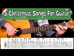 🎄5 Beautiful Christmas Songs For Guitar | Easy Guitar Tabs | Tutorials Of Christmas Carols