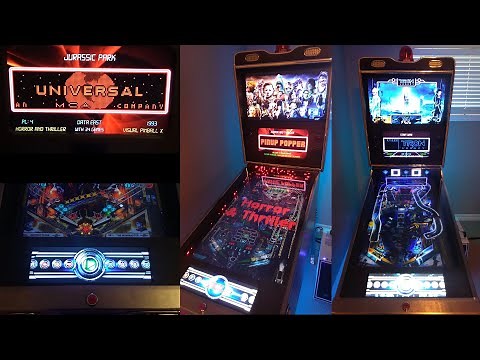 Pinball Cabinet Update - Popper Theme on new Apron screen & Mid-screen. Tinted MX Led blades & Glass