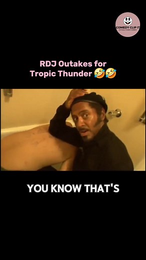 @robertdowneyjr RDJ staying in character for some extra content on the set of Tropic Thunder. One of the Greatest recent comedy movies. #tropicthunder #RDJ #outtakes #bloopers #actor #scene | Comedy Clipit