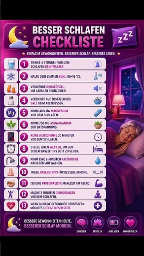 13 einfache Tipps für besseren Schlaf ab 60 🌙😴 | Gesund & Stark
