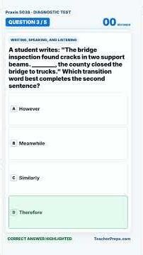 Praxis 5038 English Language Arts: Content Diagnostic Test 2026 | 5 Free Questions