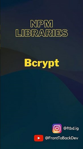 Let’s hash our passwords using bcrypt npm library. #shorts #shortsvideo #bcrypt #encryption #secure