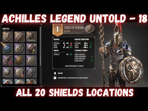 Shields, All 20 shields location, achilles legends untold