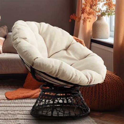 Bayou Breeze Ariyelle Swivel Papasan Accent Chair with Extra Thick Cushion for Ultimate Comfort