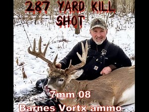 287 yard kill shot using a 7mm 08 on my 2022 Buck for Bob hunt Indiana Big Buck kill.