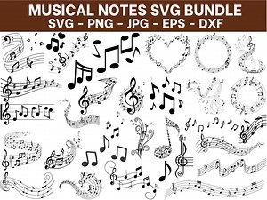 Musical Notes SVG Bundle: Vector Clipart, Music Symbols (digital Download) - Etsy