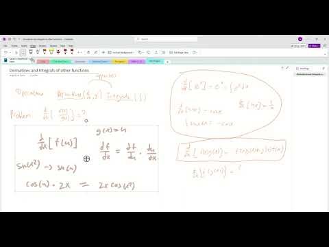 Derivatives and Integrals of other functions Part 1