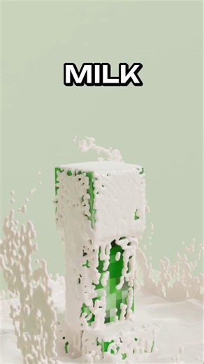 Creeper in milk or slime🔥 Satisfying animation